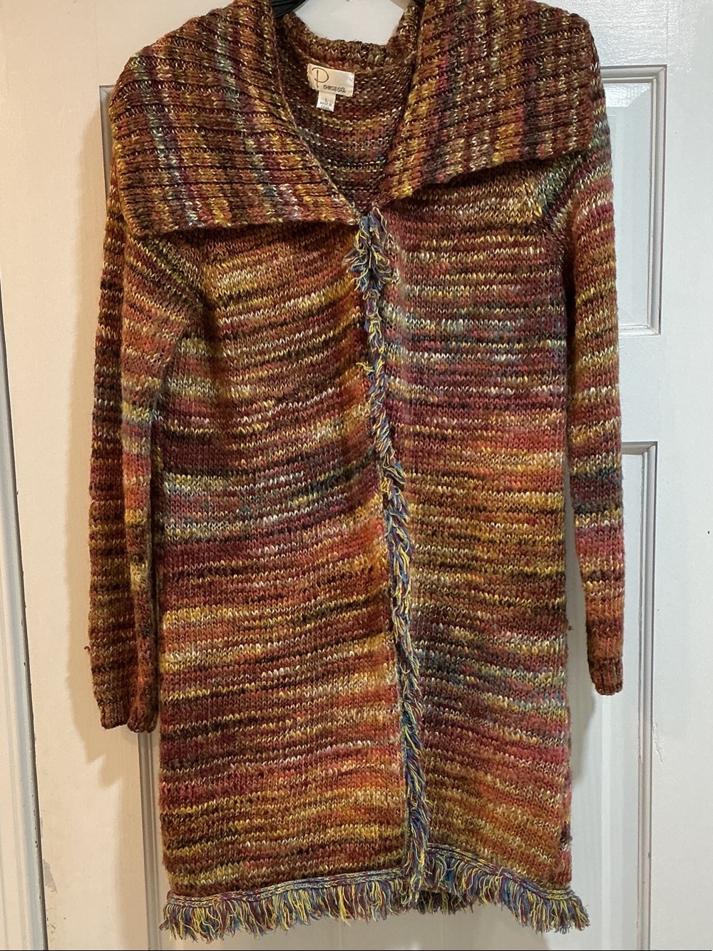 Ponsesa Fringe Front and Hem Cardigan Sweater